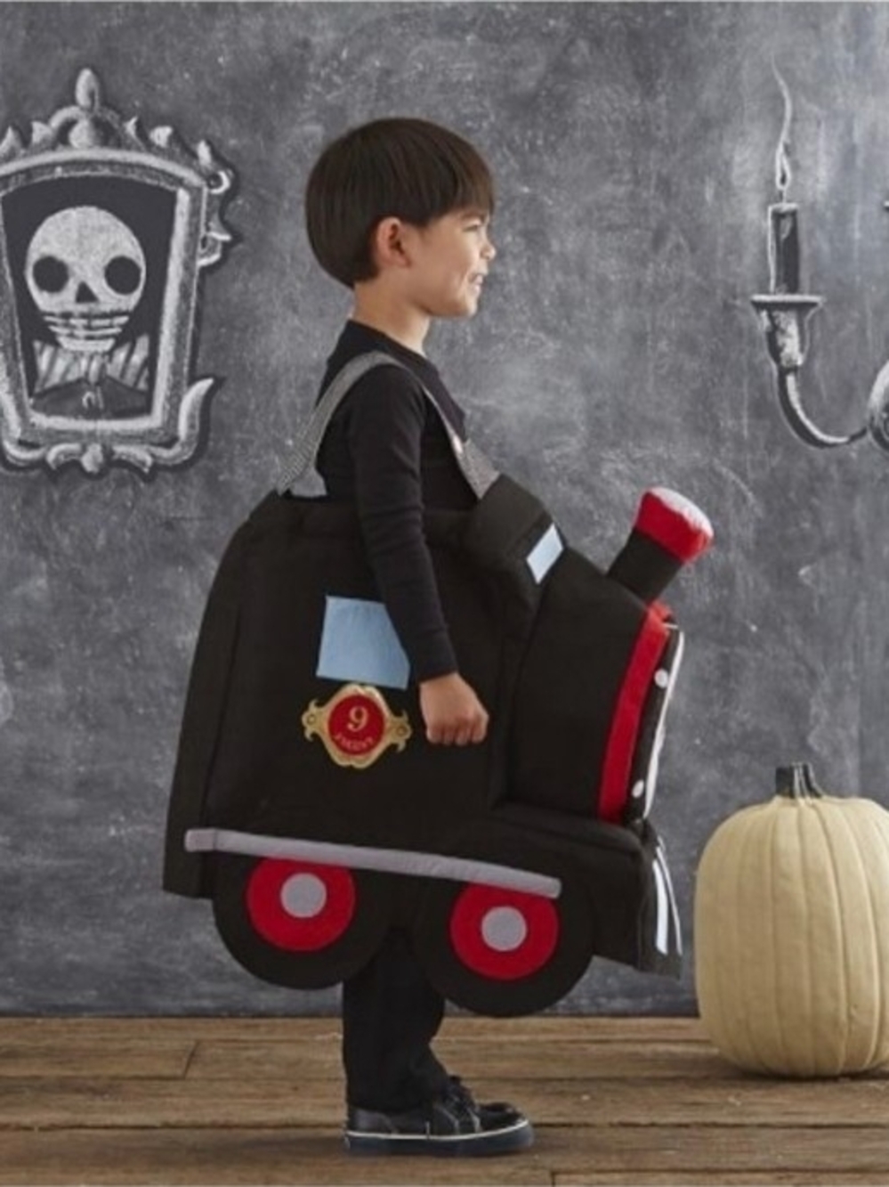 Pottery Barn Kids Black and Red Plush Train Costume 3T
